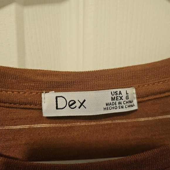 Dex Rust Striped Long Sleeve Top - Picture 2 of 3